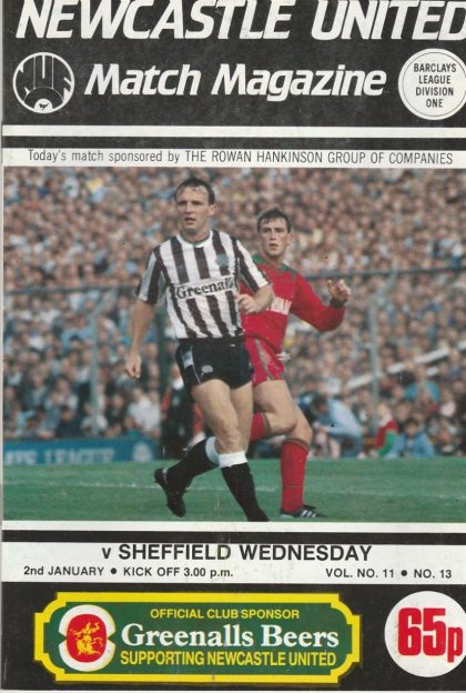 Newcastle United v Sheffield Wednesday 02-Jan-1988