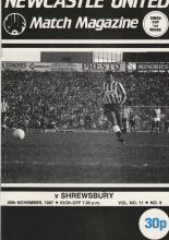 Newcastle United v Shrewsbury Town 25-Nov-1987