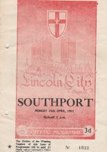 Lincoln City v Southport  15-Apr-1963
