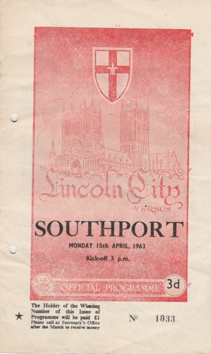 Lincoln City v Southport  15-Apr-1963