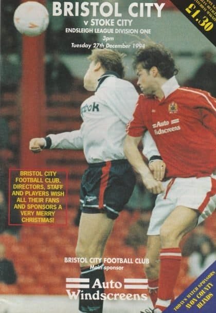Bristol City v Stoke City  27-Dec-1994
