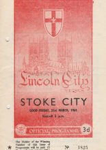 Lincoln City v Stoke City  31-Mar-1961