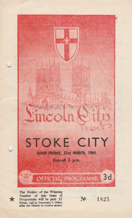 Lincoln City v Stoke City  31-Mar-1961