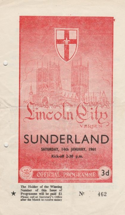 Lincoln City v Sunderland  14-Jan-1961