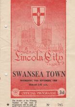 Lincoln City v Swansea Town  14-Sep-1960