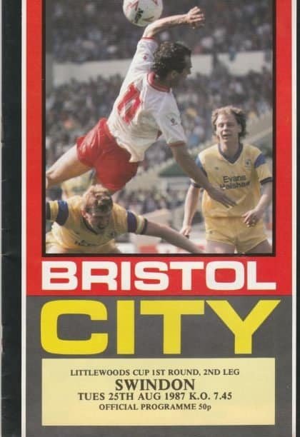 Bristol City v Swindon Town 25-Aug-1987