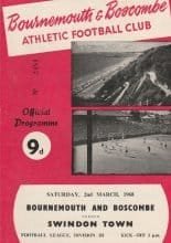 AFC Bournemouth v Swindon Town  02-Mar-1968