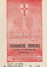 Lincoln City v Tranmere Rovers  21-Sep-1963