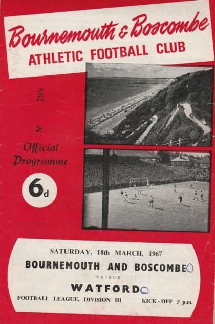 Bournemouth & Boscombe Athletic v Watford  18-Mar-1967