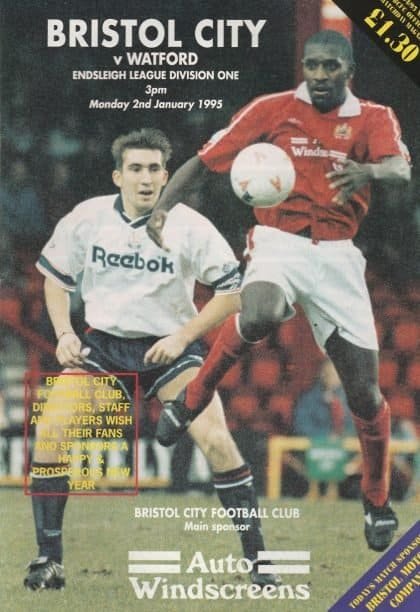 Bristol City v West Bromwich Albion 02-Jan-1995