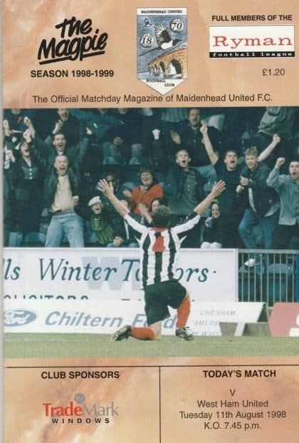 Maidenhead United v West Ham United 11-Aug-1998