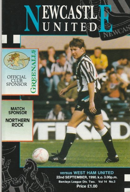 Newcastle United v West Ham United 22-Sep-1990