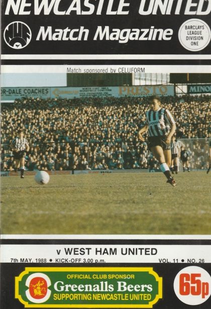 Newcastle United v West Ham United 07-May-1988