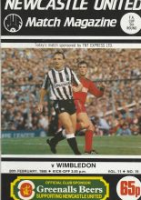 Newcastle United v Wimbledon 20-Feb-1988