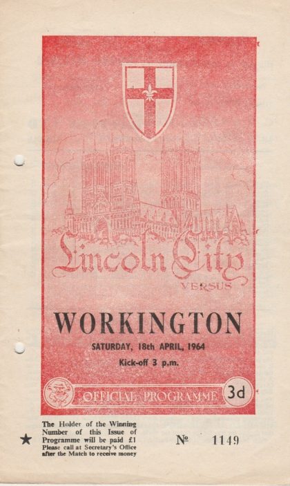 Lincoln City v Workington  18-Apr-1964