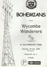Bohemians Dublin v Wycombe Wanderers 29-Jul-2000