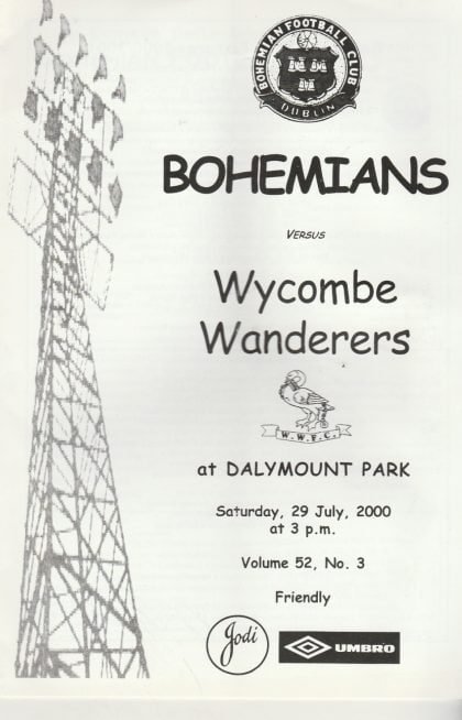 Bohemians Dublin v Wycombe Wanderers 29-Jul-2000