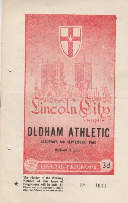 Lincoln City v Oldham Athletic 08-Sep-1962
