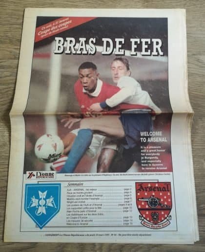 Auxerre v Arsenal 16-Mar-1995