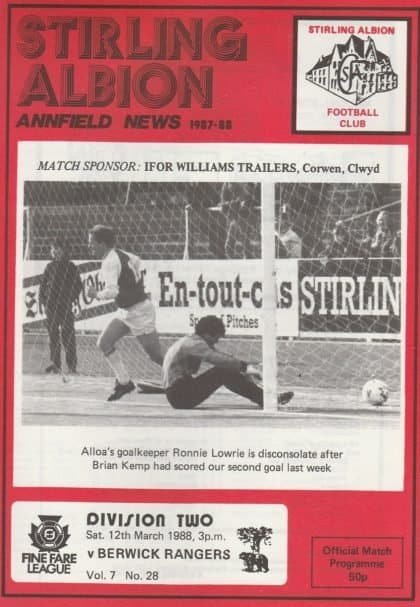 Stirling Albion v Berwick Rangers 12-Mar-1988