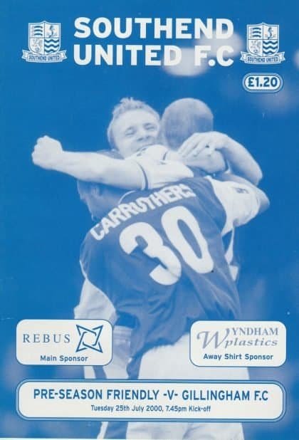 Southend United v Gillingham  25-Jul-2000