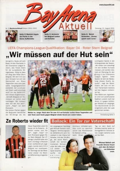 Bayer 04 Leverkusen v Red Star Belgrade  21-Aug-2001