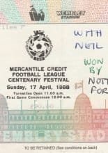 Mercantile Credit Football Festival ticket 17-Apr-1988