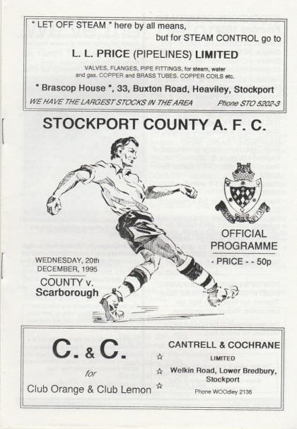 Stockport County Reserves v Scarborough Reserves 20-Dec-1995