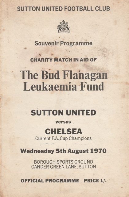 Sutton United v Chelsea   05-Aug-1970