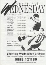 Sheffield Wednesday Reserves v Sunderland Reserves  16-Nov-1993