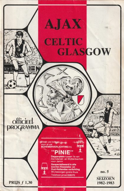 Ajax Amsterdam v Glasgow Celtic 29-Sep-1982