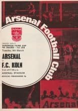 Arsenal v FC Köln 09-Mar-1971