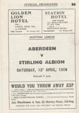 Stirling Albion v Aberdeen  13-Apr-1968