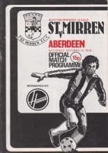 St Mirren v Aberdeen  14-Oct-1978