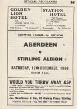 Stirling Albion v Aberdeen  17-Dec-1966