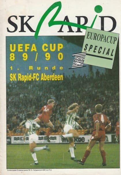 Rapid Vienna v Aberdeen  29-Sep-1989
