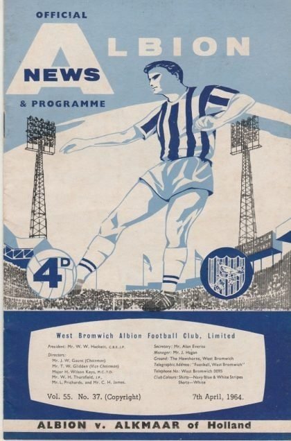 West Bromwich Albion v  Alkmaar 07-Apr-1964