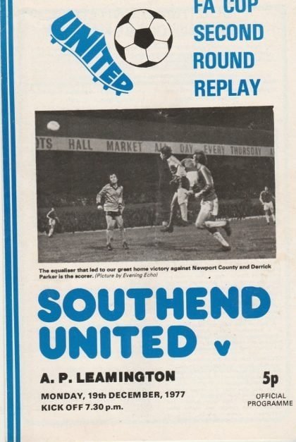 Southend United v AP Leamington 19-Dec-1977