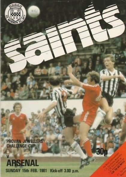 St Mirren v Arsenal 15-Feb-1981