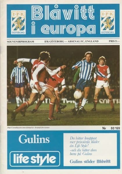 IFK Gothenburg v Arsenal 19-Mar-1980
