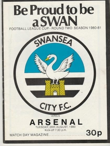Swansea City v Arsenal 26-Aug-1980