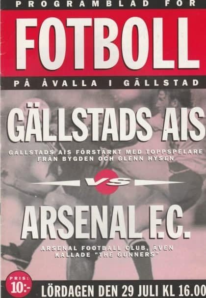 Gällstads AIS v Arsenal 29-Jul-1995