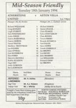 Atherstone United v Aston Villa 18-Jan-1994