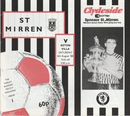 St Mirren v Aston Villa 06-Aug-1988