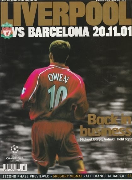 Liverpool v Barcelona 20-Nov-2001