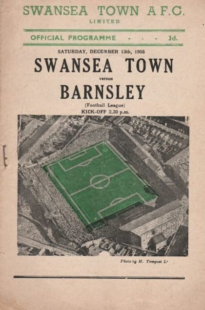 Swansea Town v Barnsley 13-Dec-1958