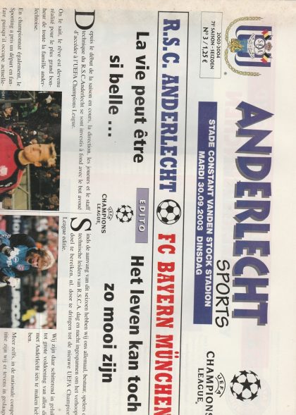 Anderlecht v Bayern Munich 30-Sep-2003