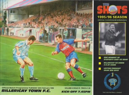 Aldershot Town v Billericay Town  20-Feb-1996