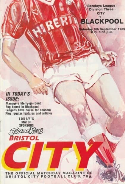 Bristol City v Blackpool 09-Sep-1989