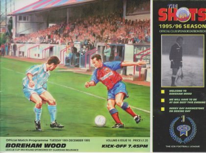 Aldershot Town v Boreham Wood 19-Dec-1995